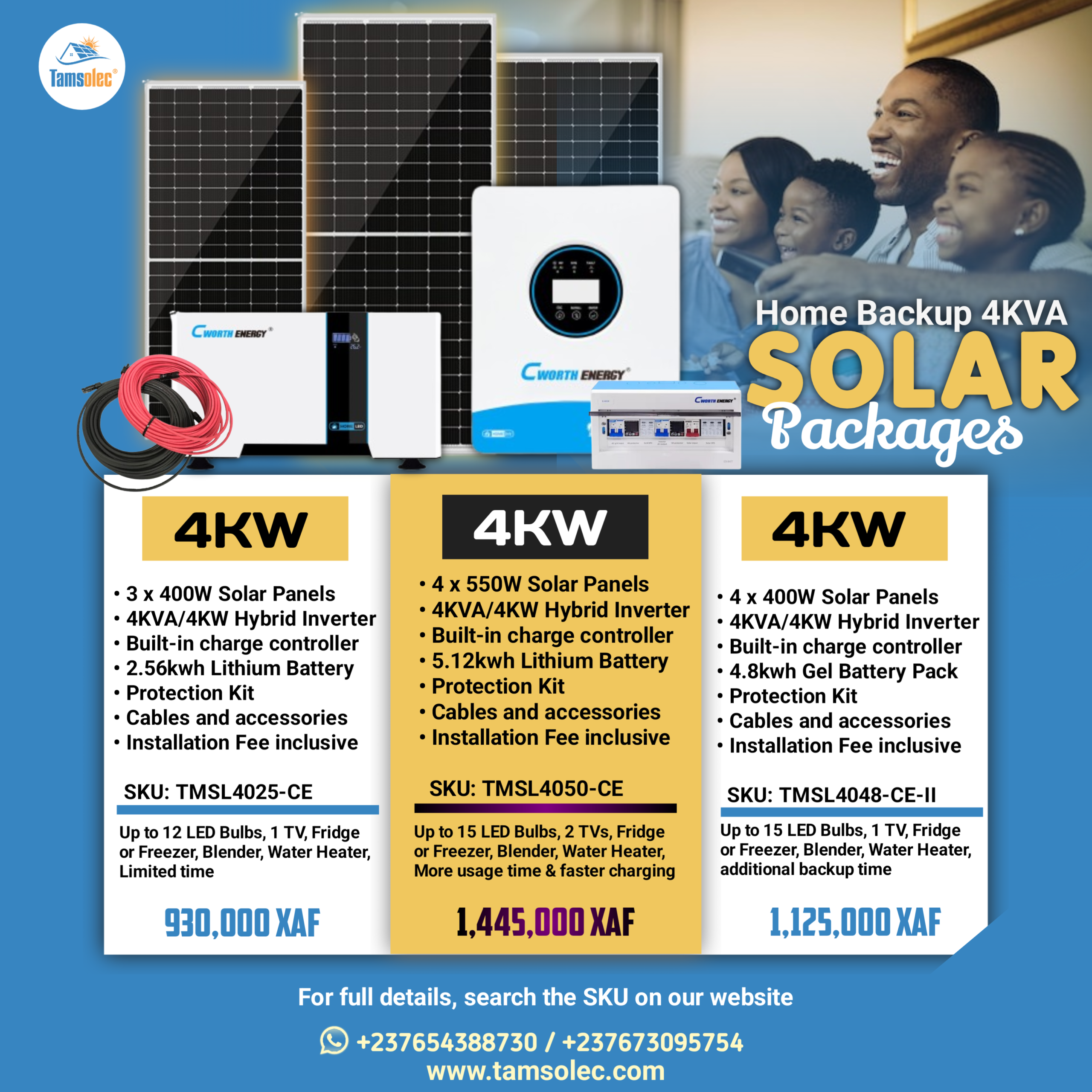 4kva/2.56kwh/1200Wp Home Backup System - TMSL4025-CE