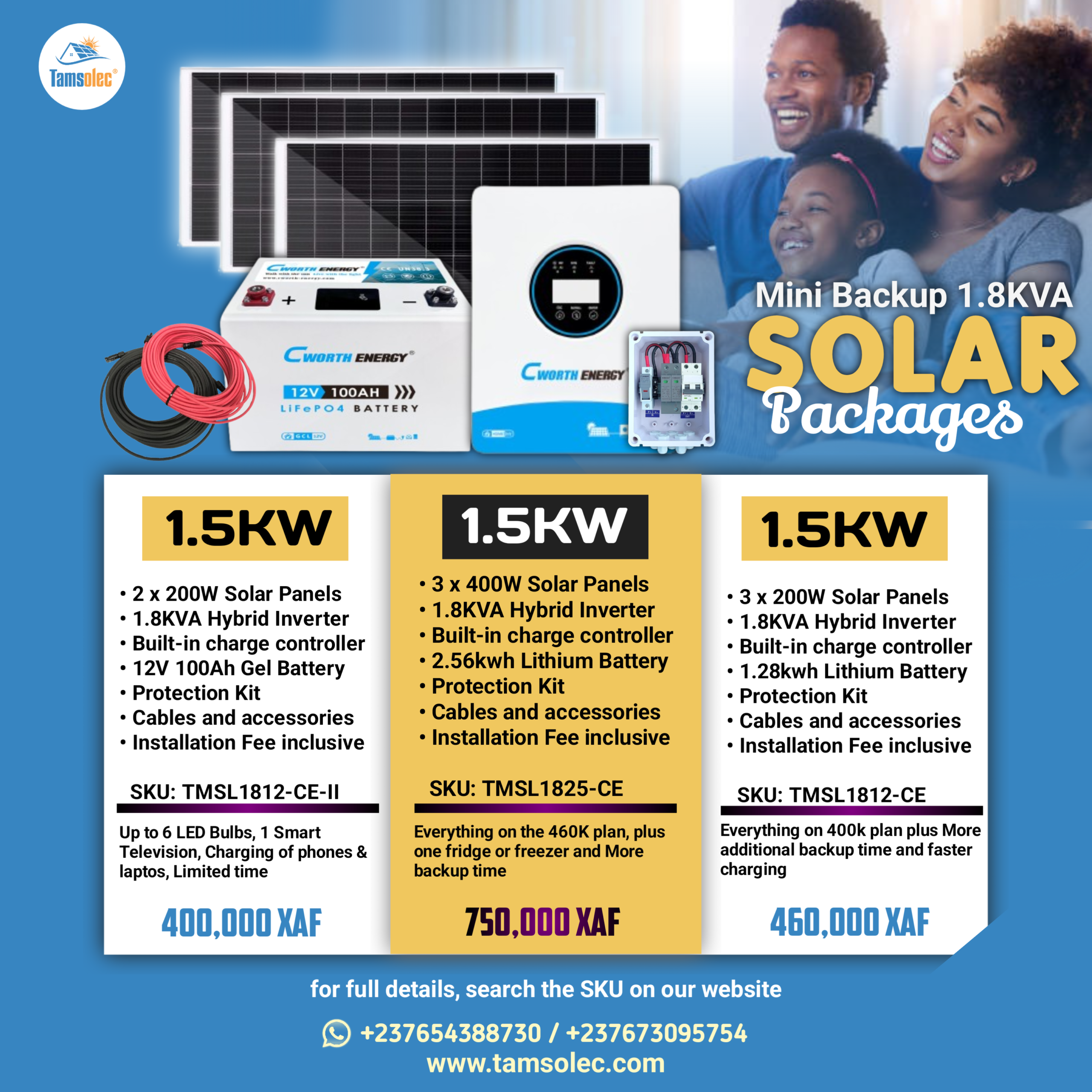 1.8kva/2.5kwh/1200Wp Mini Backup System - TMSL1825-CE