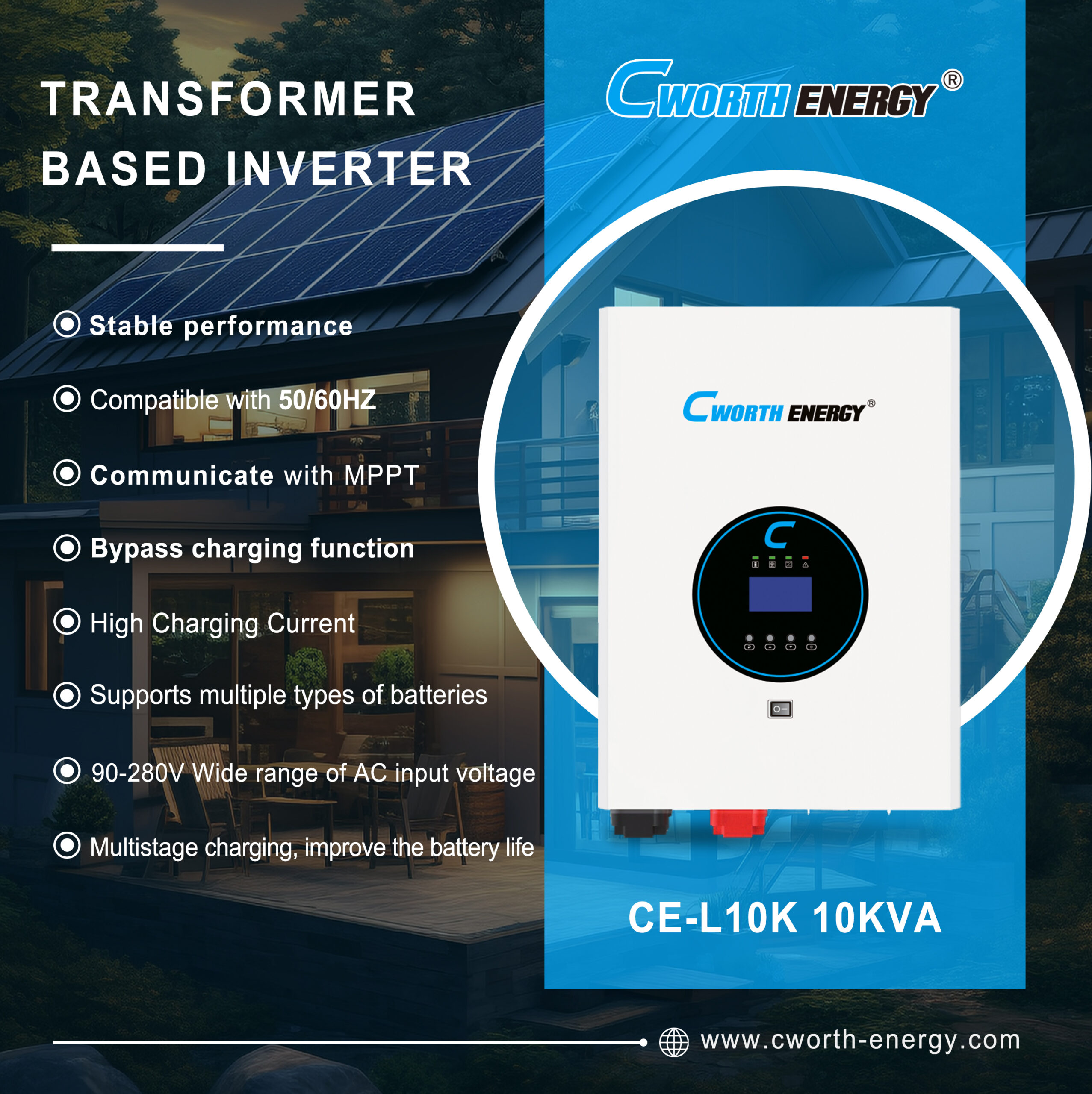 10KVA/8KW Transformer-based Inverter 48V CE-L10K - Image 2