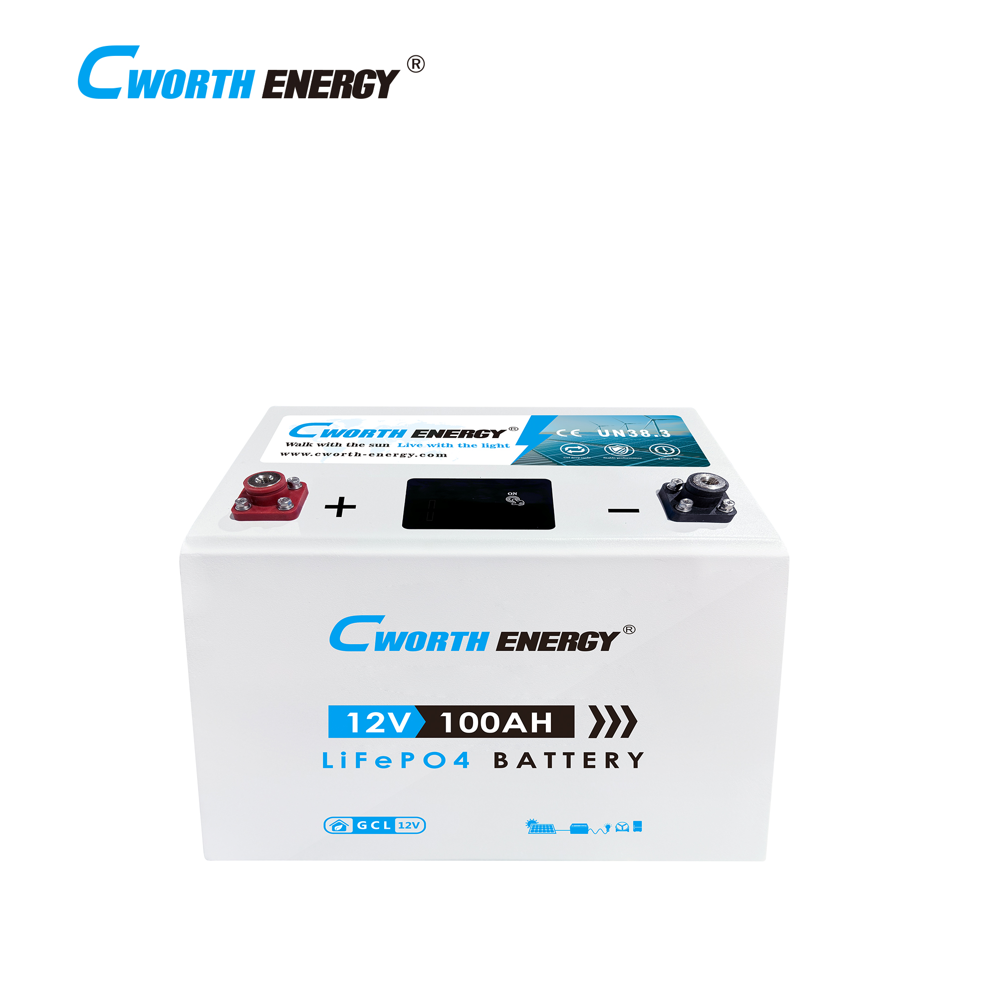 1.28kwh LiFePO4 Battery 12V 100Ah - CE-GCL-12100